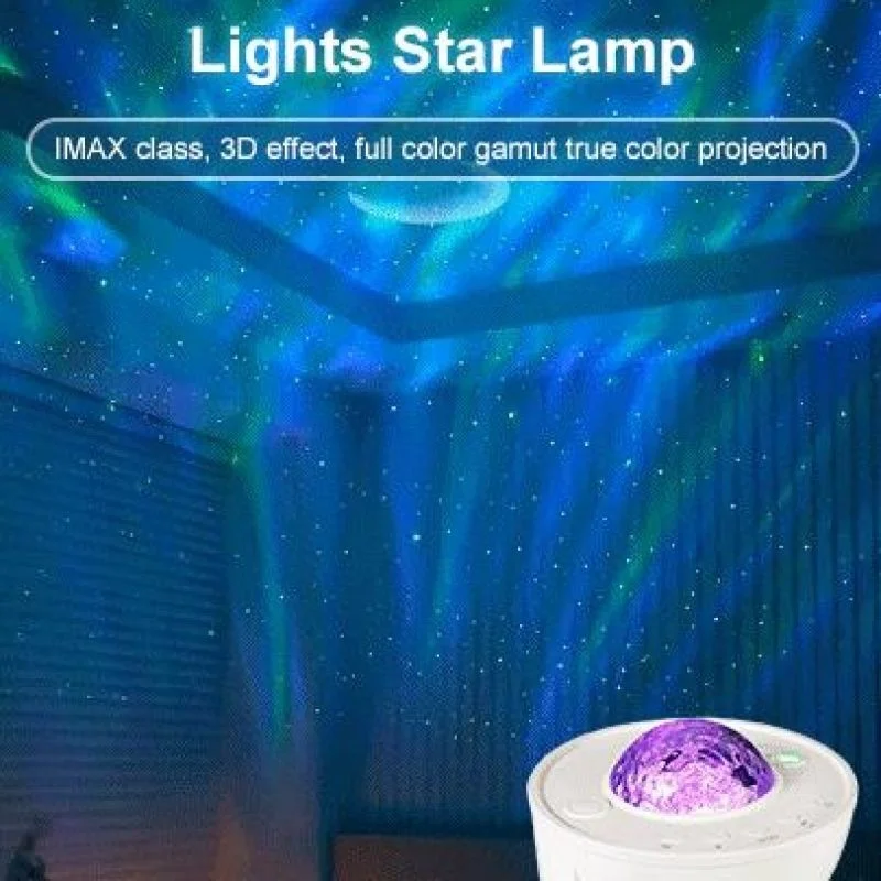 LED Starry Galaxy Projector Night Light Rotating Star Moon Lamp Bedroom Aurora Projector Light Atmosphere Decor Lamps Gift Light