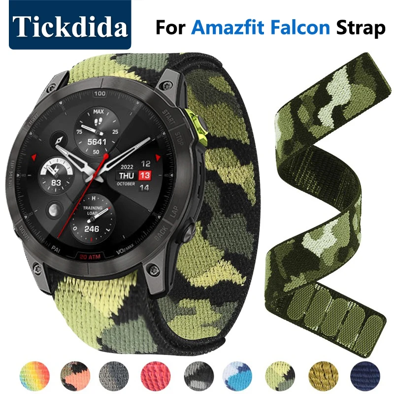 

Hook & Loop Nylon Strap for Amazfit Falcon Watch Band 22mm Wristband for Huami Amazfit Falcon Strap