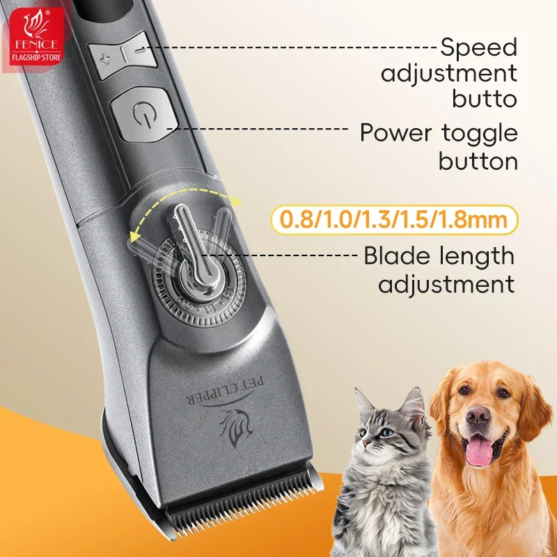 Fenice H100 Cordless Rechargeable Low Noise Pet Hair Clipper Machine Dogs And Cats Grooming Haircut Trimmer Shavers for Animals - view 5
