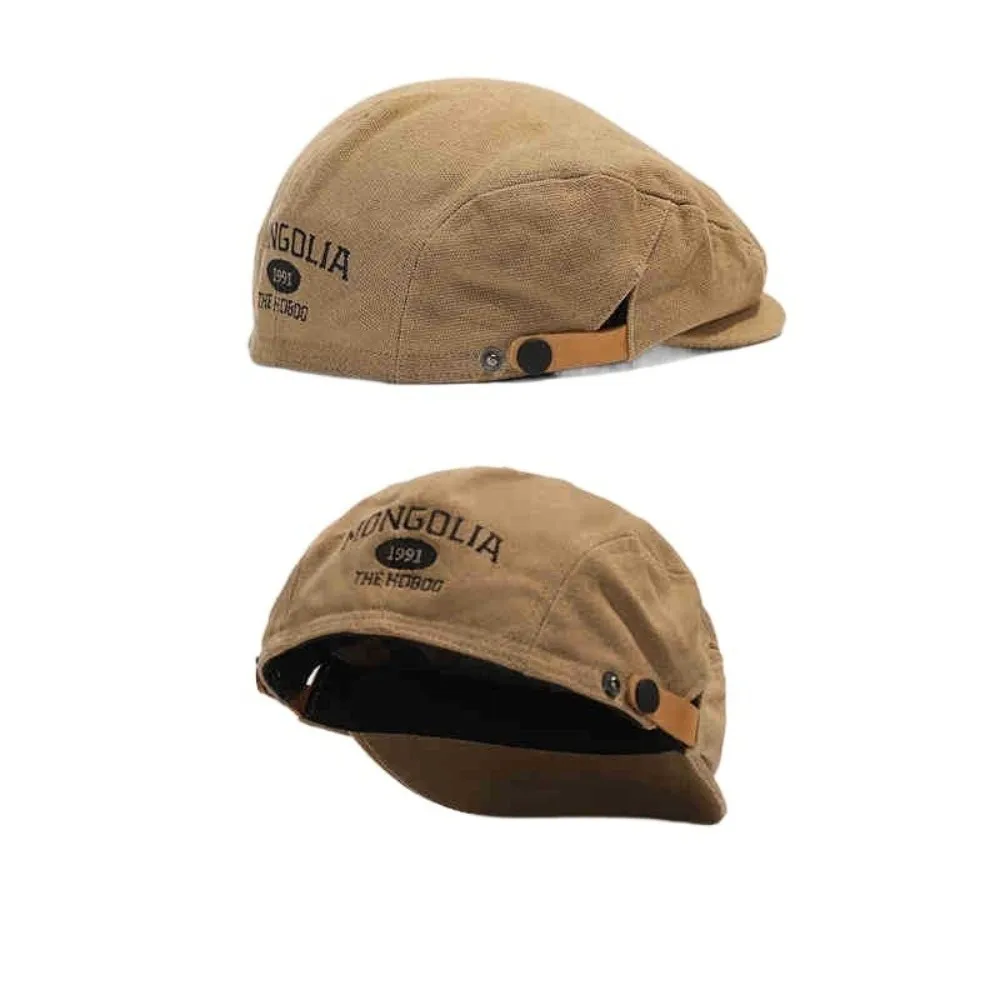 

Casual Cotton Letter Embroidery Beret Flat Y2k Forward Hat American Style Versatile Newsboy Cap Outdoor
