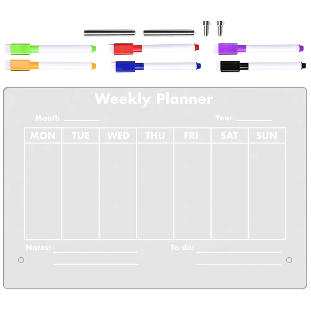 

1Set Desktop Acrylic Memo Board White Dry Erase Writing Board Pen Included Office Home School Supplies Home Supply