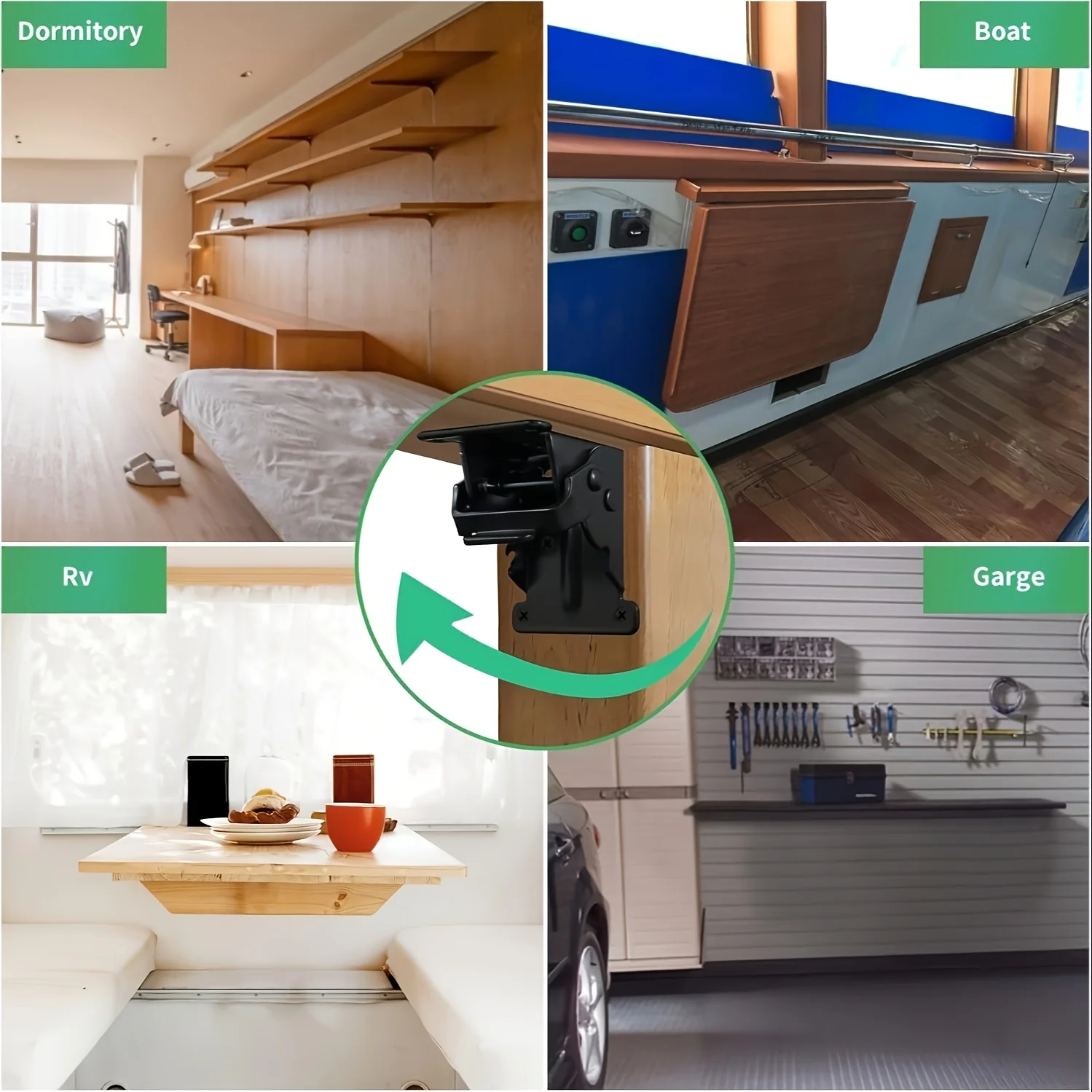 4 Stück faltbare Halterung, zusammenklappbares Verriegelungsscharnier, Verlängerungsstützhalterung, selbstsicherndes Scharnier mit Schrauben für Tisch, Bett, Beinfüße – Detail 7