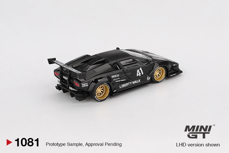 MINIGT 1/64 Lamborghini Countach LB-WORKS noir MGT01081-CH voiture en alliage véhicule à moteur moulé sous pression modèle en métal enfants jouets garçons
