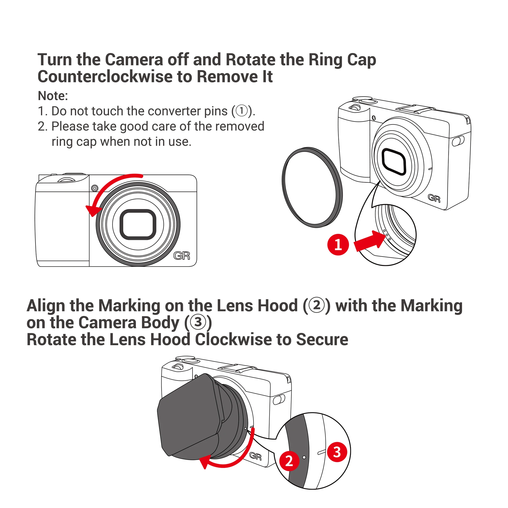 JJC Metal Lens Hood Compatible with Ricoh GRIII GRIIIx Lens Hood GR3 GR3x Lens Protector with Lens Hood Cap Camera Accossories