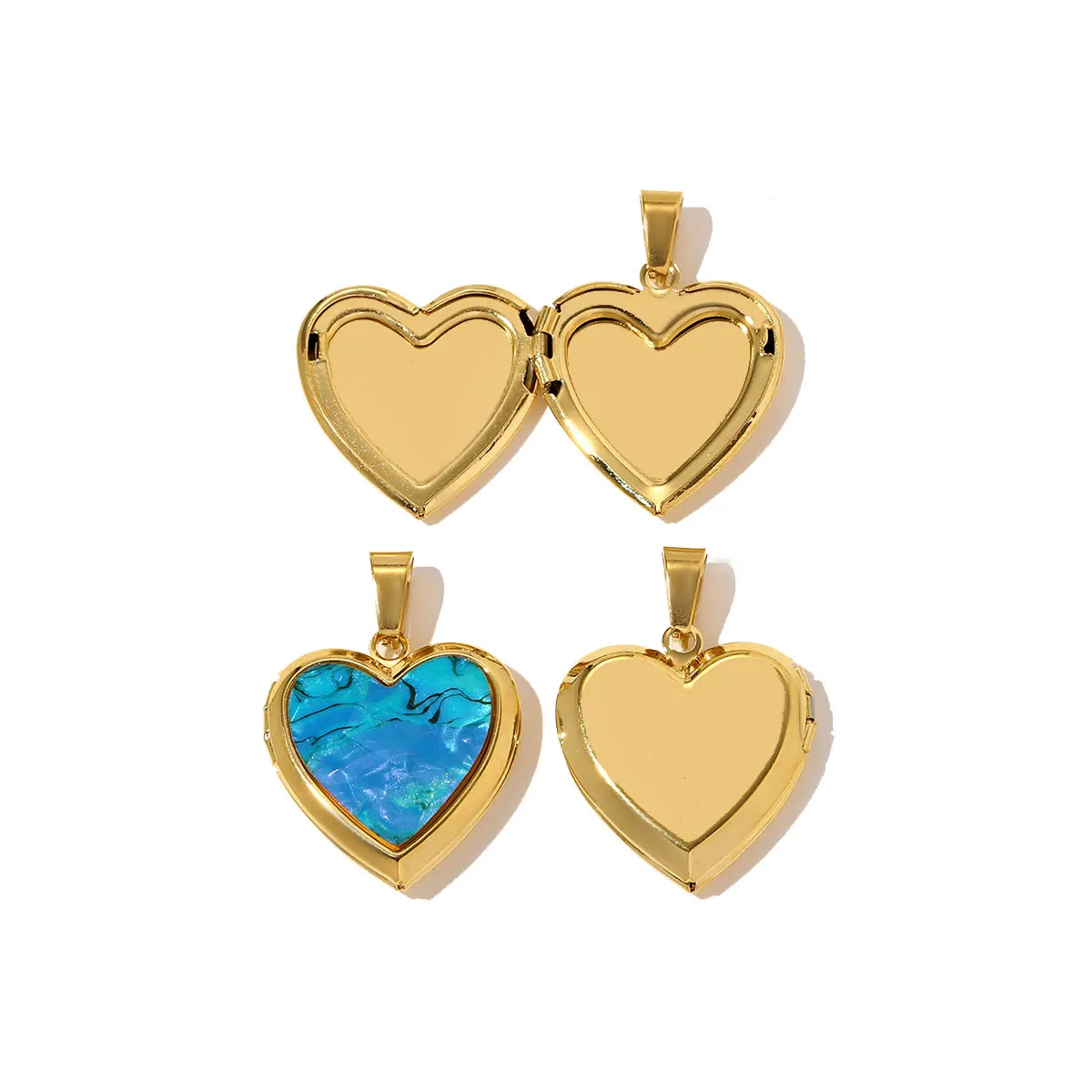 

3Pcs/Lot Stainless Steel Locket Photos Charms Heart Shaped Pendants For DIY Making Fashion Jewelry Accessory Wholesale Can Open
