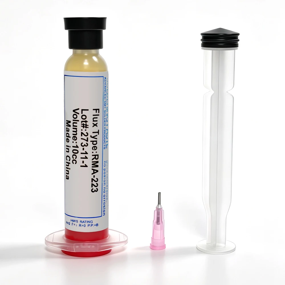 RMA-223 Welding Flux Syringe Barrel Flux PCB IC Mobile Phone Repair SMD Rework 10CC Syringe Barrel Soldering Welding Oil Quality