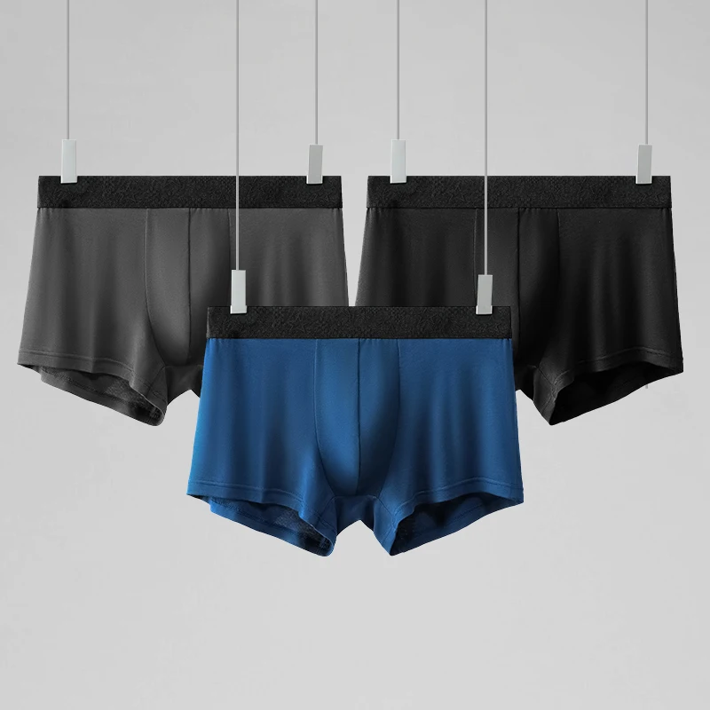 Herrenunterwäsche, Herren-Slips, für den Sommer, antibakteriell, kälteabweisend, seidig, dünn, atmungsaktiv, in großen Größen erhältlich, mit vier Ecken.