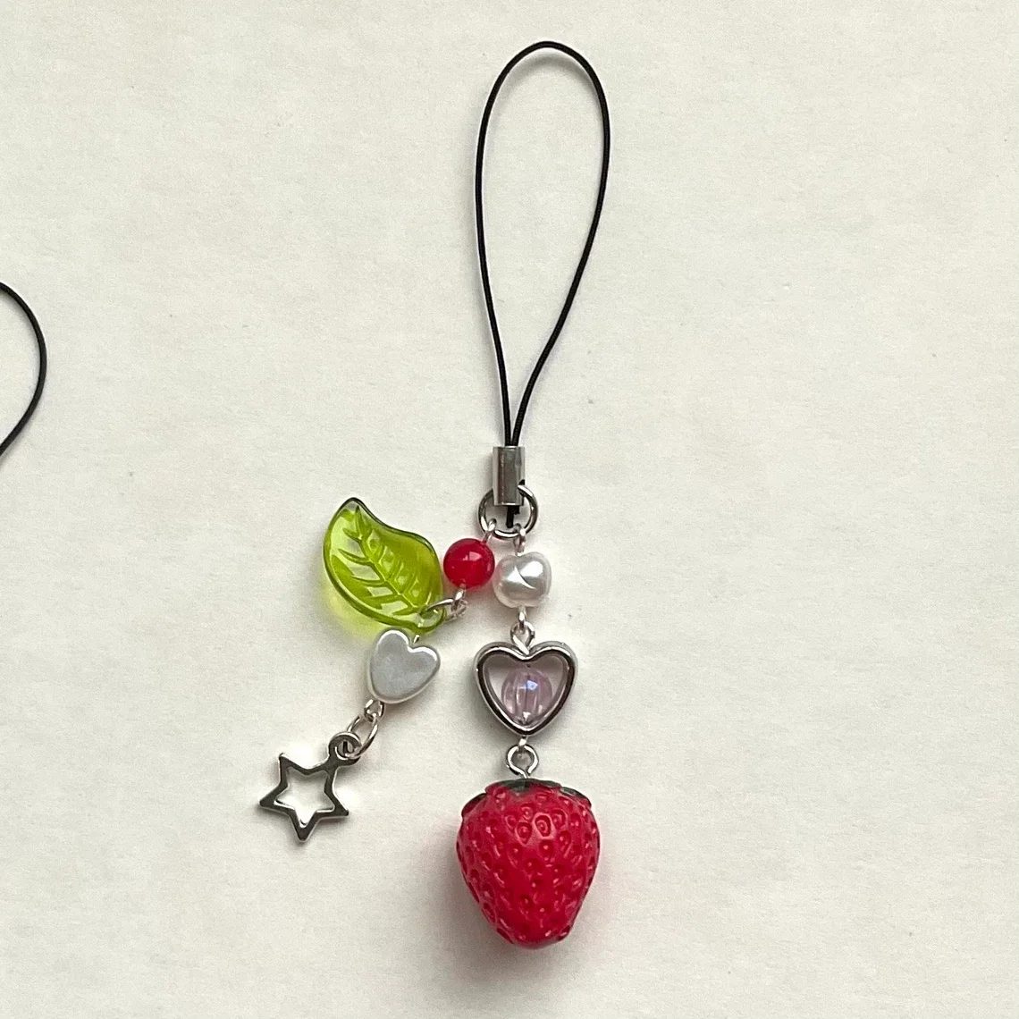 cute strawberry y2k cottagecore handmade phone charms