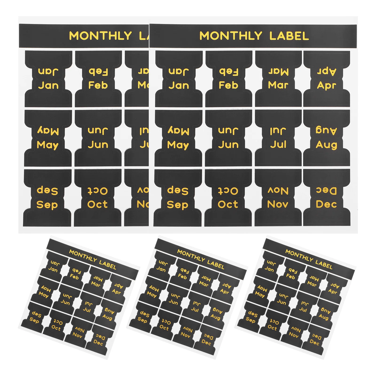 5 Sheets Label Monthly Stickers Hot Stamping Labels Professional Sticky Tabs Adhesive Calendar Pvc Self-adhesive