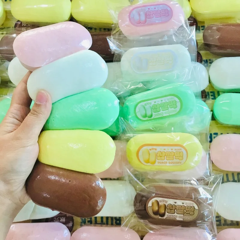 Cute Mini Squishy Bread Fidget Toy Anti-Stress Slow Rising ASMR Sensory for ADHD Autism Anxiety Gifts Kids Adults