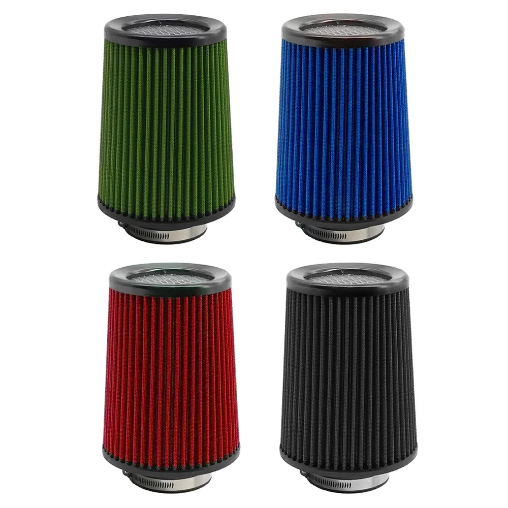 76mm 3inch High Flow Air Filter Cold Air Intake Universal Car Round Cone Turbo Filter Sport Racing Car Engine Air Inlet Washable