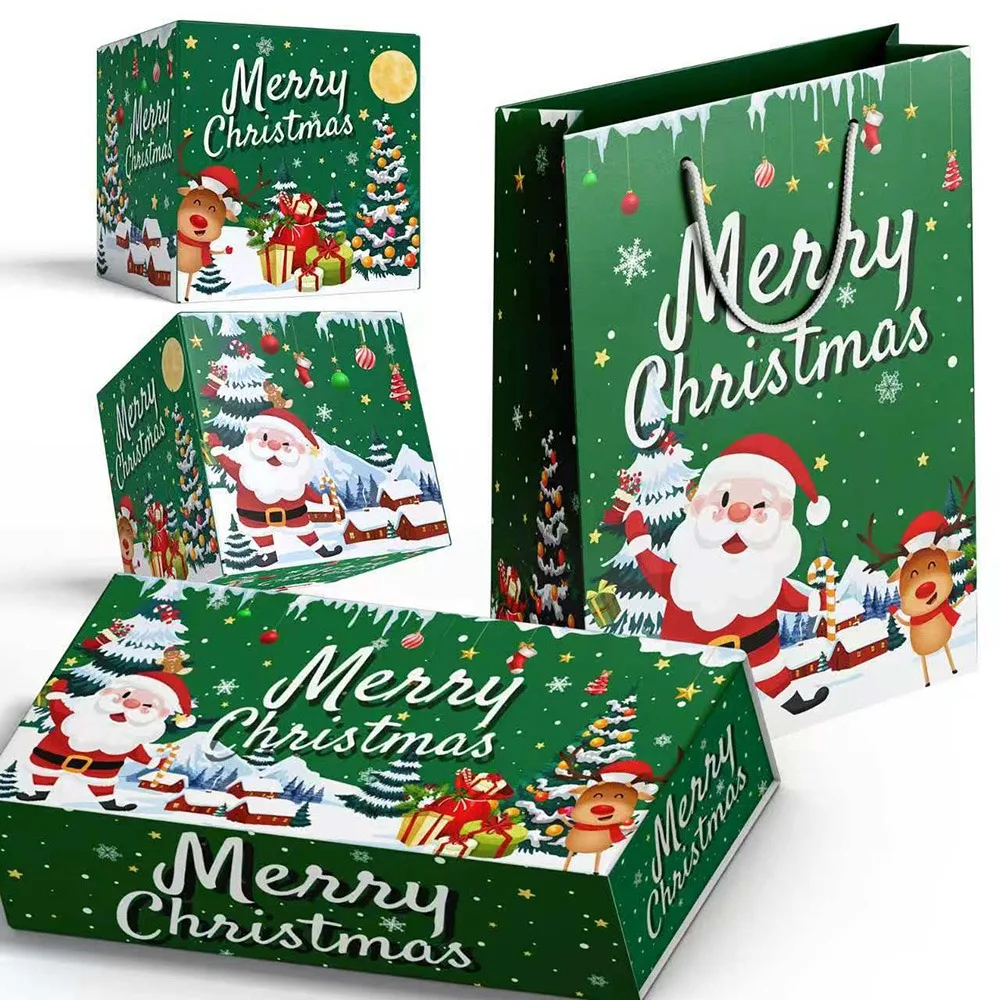 Multicolor Christmas Gift Box Pop-Up Design Foldable Structure Surprise Jumping Box Paper Colored Glitter Explosion Box Gift