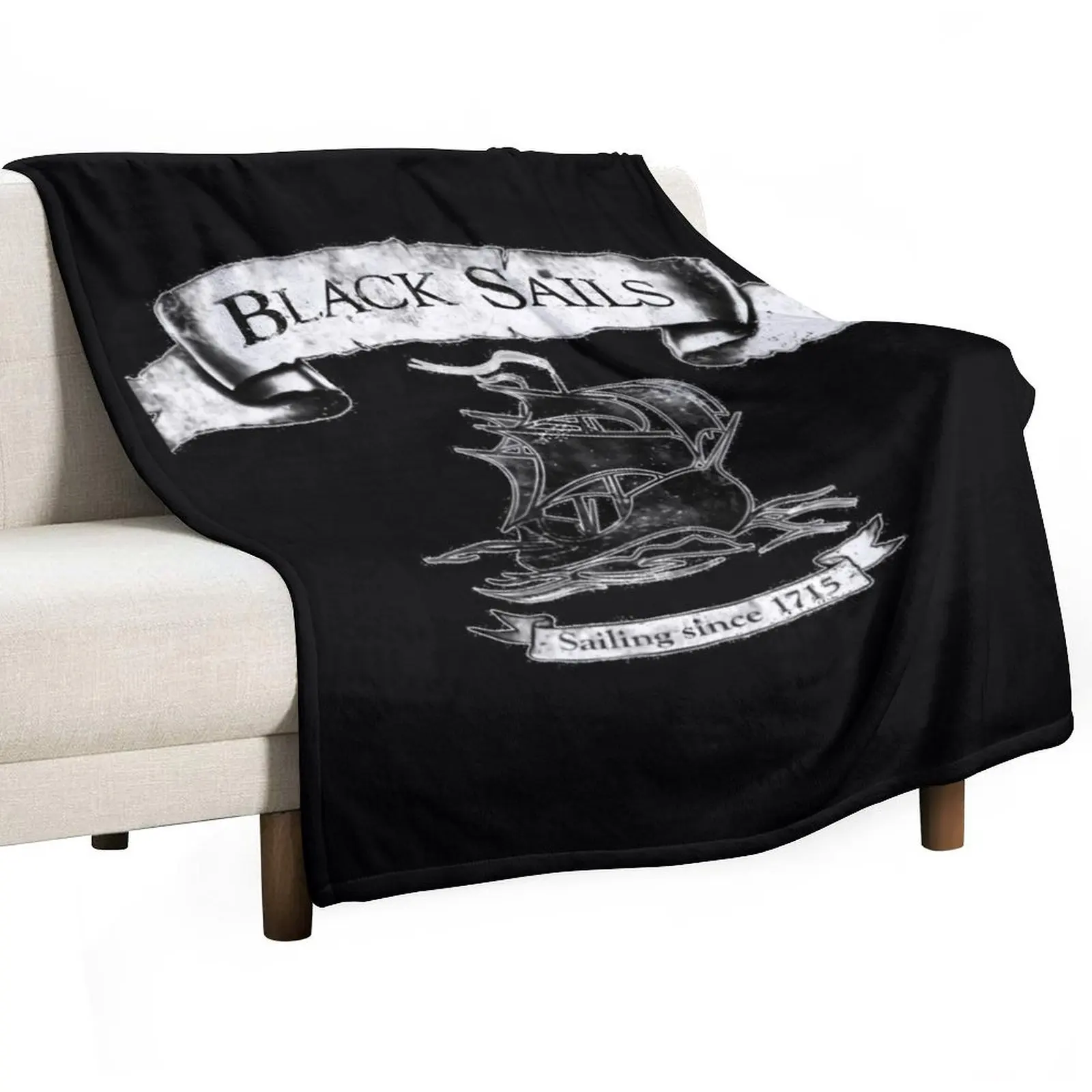 

Black Sails - Sailing Since 1715 Graphic \t Throw Blanket Flannel Custom Camping Blankets Flannels For Baby Flannel Blankets