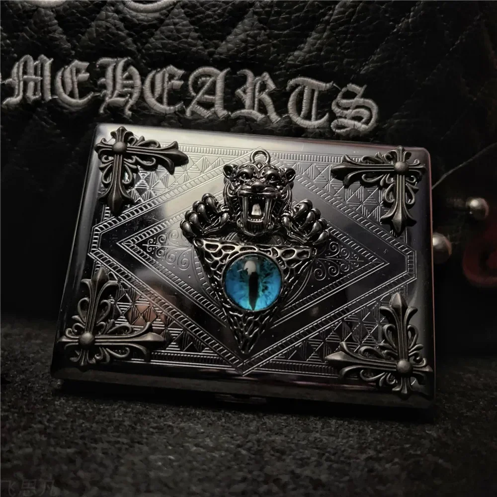 

Devil's Eye Thick Rod Thin Rod Cigarette Case 20 Men and Women Gothic Dark Series Trend Storage Portable Elongated Metal Box