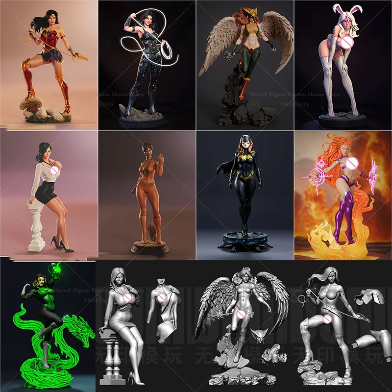 

1/24 1/18 Scale Green Ring Energy Jessica Dangerous Rabbit Jaina DIY Self-assembled GK 3D Resin Un-panited Doll White Model