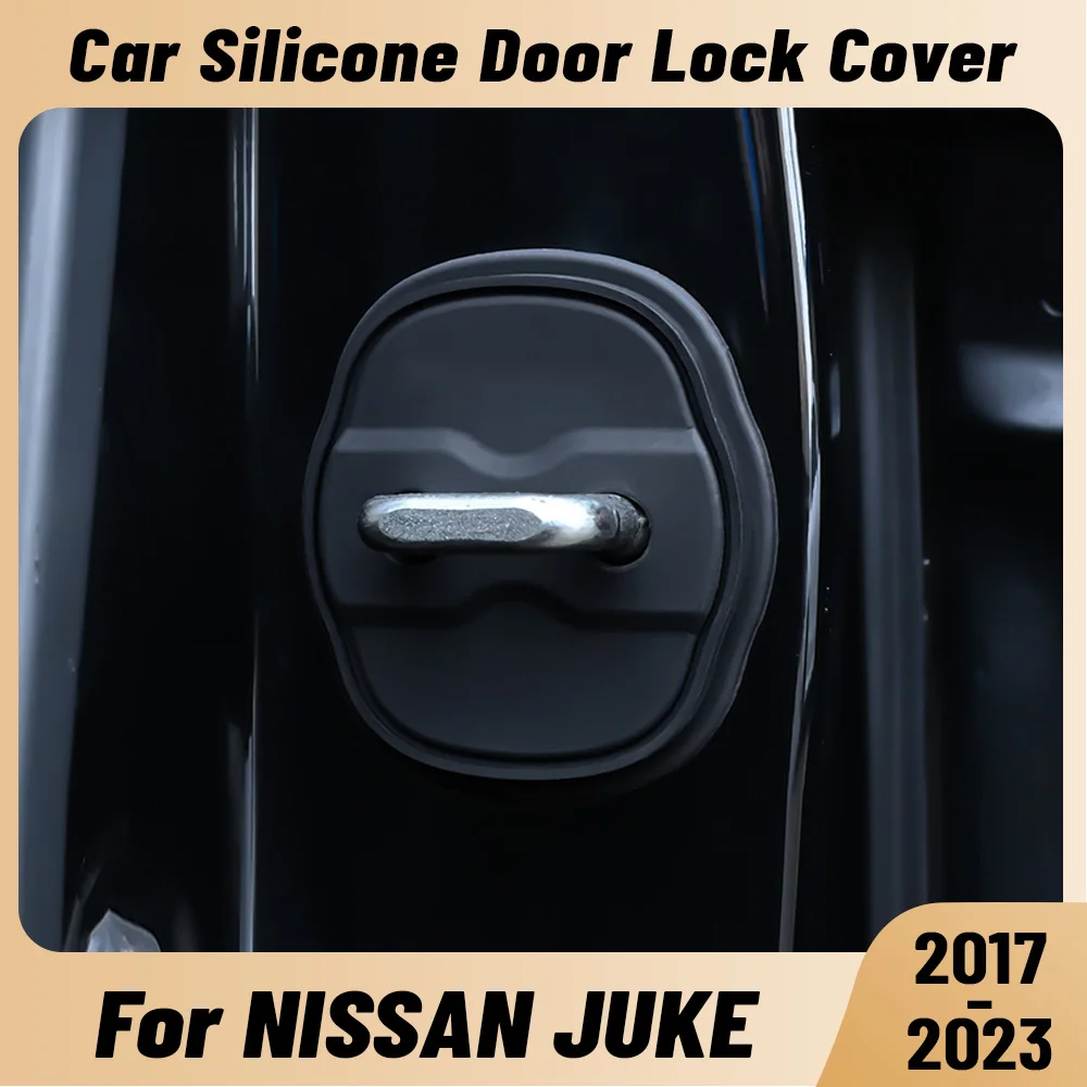 For NISSAN JUKE 2017-2023 Car Door Shock Absorber Door Lock Protector Silicone Auto Door Lock Latches Cover Accessories