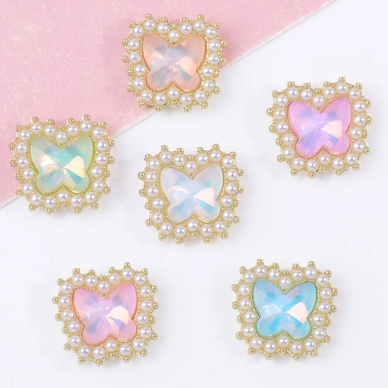

100Pcs sets fashion temperament pearl butterfly accessories handmade hair hairpins versatile jewelry materials spot wholesale