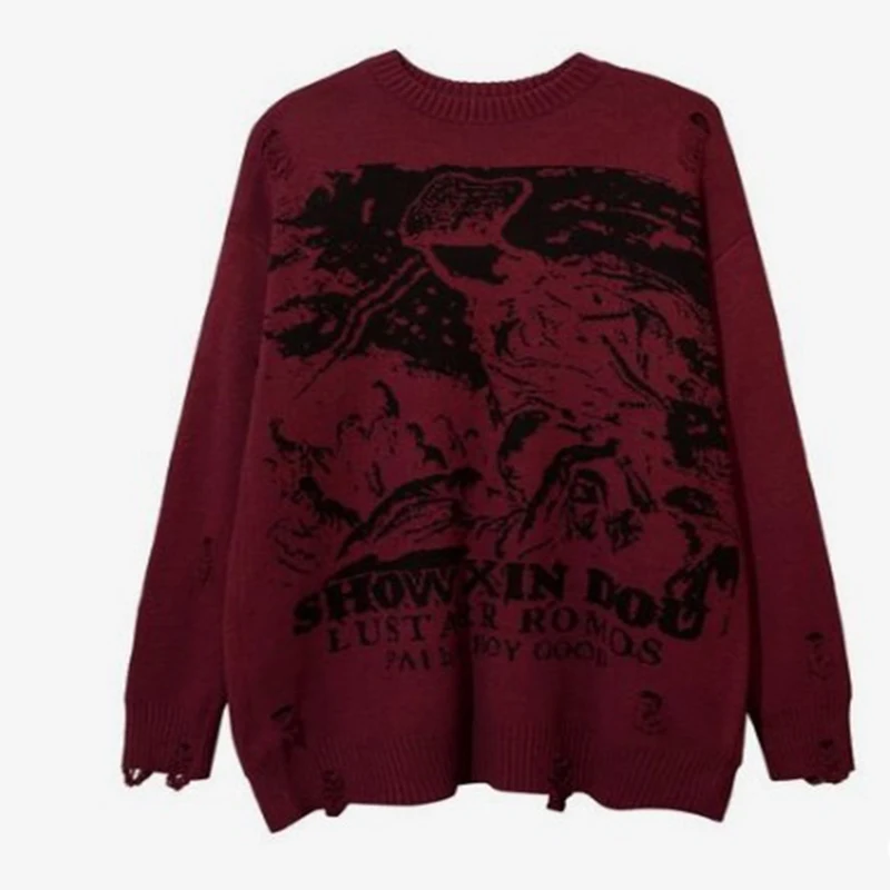 American style dark style trend autumn and winter long sleeve Cthulhu pattern men's and women's fashion sweater