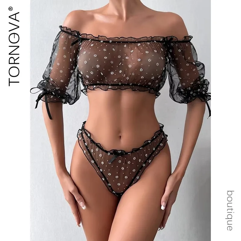 Tornova Sexy Lingerie Sets Sexy Lingerie Set Woman Clothing Sexiest Bra Panties Sets Romantic Lingeries Lace Bra Underwear Sets