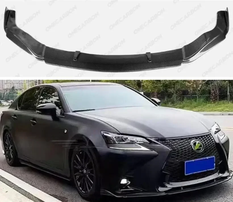 REAL CARBON FIBER Front Bumper Lip Splitters Cup Flaps Cover For Lexus GS200T 300H 450H 2016 2017 2018 2019