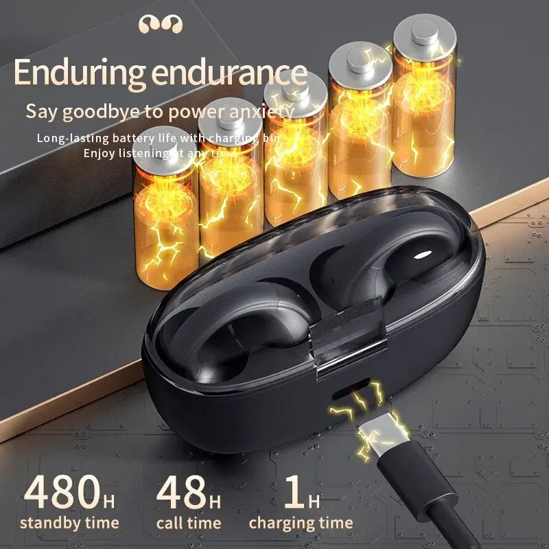 S22 TWS Bluetooth 5.3 Wireless Headphones Clip Ear Music Noise Canceling Headset HD Call Sports Gaming Earphones for Xiaomi