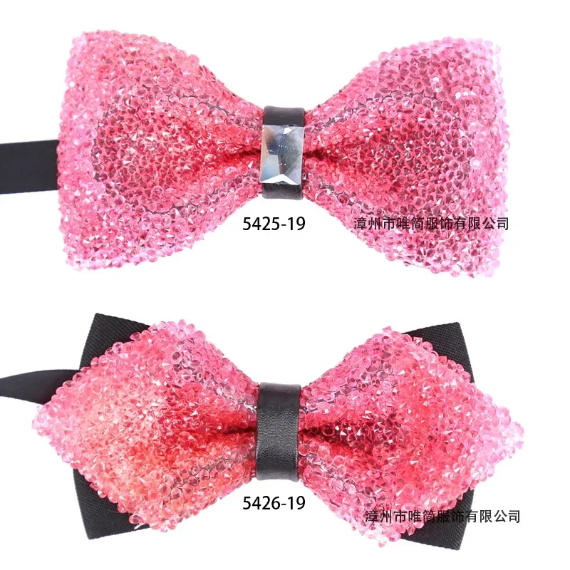 Male bow tie Crystal  collar banquet nightclub super flash diamond wedding bridegroom pot bow ties