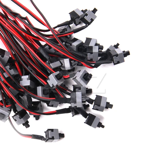 Imagen 2 del producto Reemplazo de placa base de línea de alimentación larga Universal, botón de encendido/apagado, reinicio de Cable para alimentación de ordenador de PC, reinicio automático de empuje