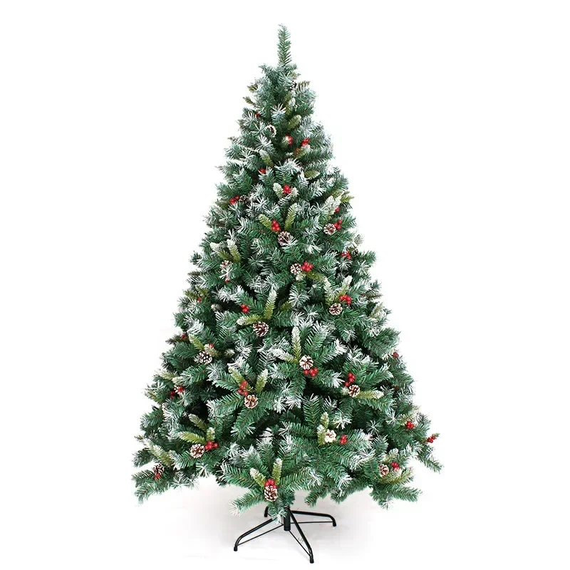 

Artificial PVC Dyed Snowy Christmas Tree with Red Fruit and Pinecones, Home and Office,Party Decoration,150cm, 180cm, 210cm