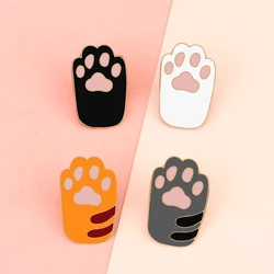Cute Cat Paw Enamel Pin Animal Footprints Brooches Bag Badges Shirts Clothes Accessories Icon Metal Button Jewelry Friends Gifts