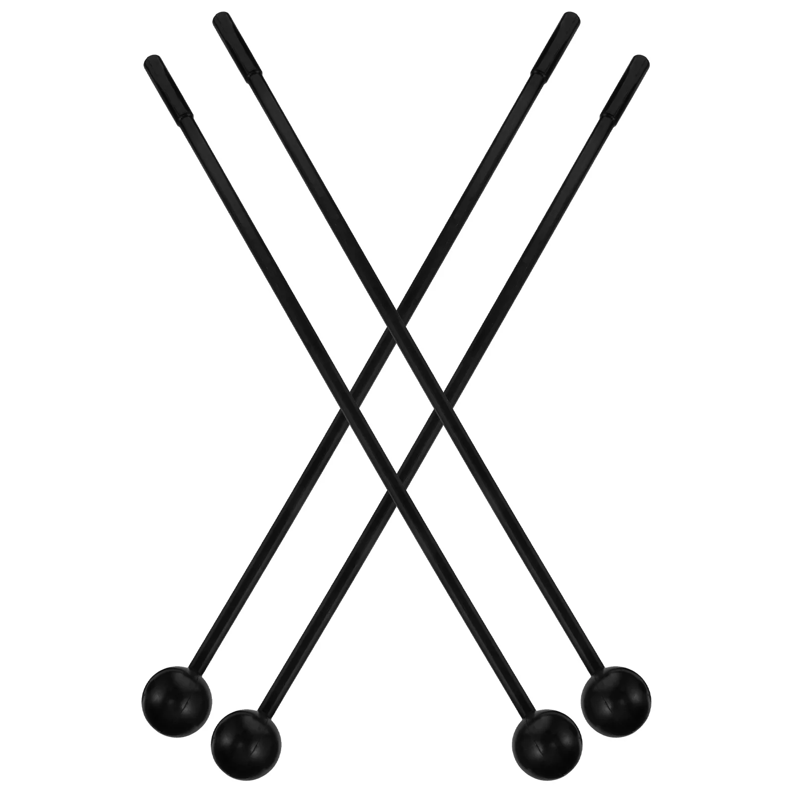 

2 Pairs Kids Musical Instruments Drum Rod Plastic Hammer Marching Drumsticks Black