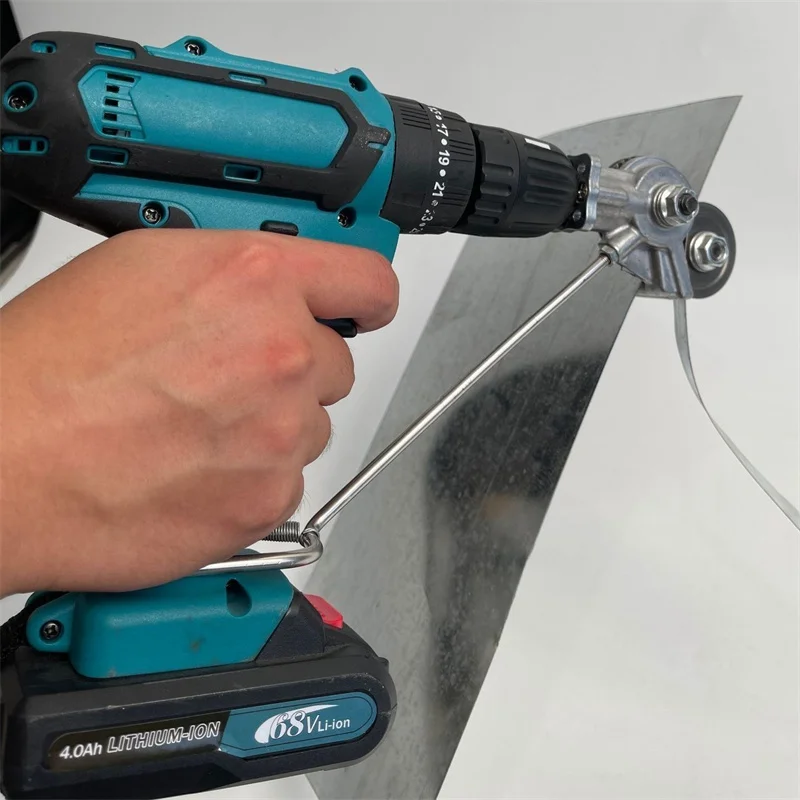 Imagem -02 - Furadeira Elétrica Placa Cortador Metal Folha Adaptador Ferramentas Acessório Soco Ferramenta Sharp Scissor Kit Corte Aço Liga Plástico