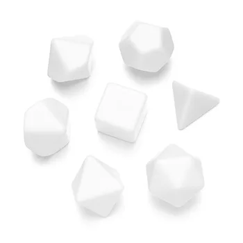 7 pçs/set preto/branco em branco dados arredondados diy acessórios de jogo de tabuleiro