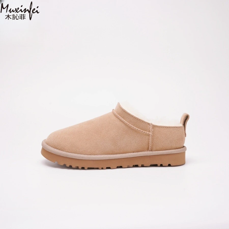 2025 Winter New Women's Fashionable Comfortable Casual Classic Mini Sheepskin Wool Integrated Snow Boots Short Cotton Shoes