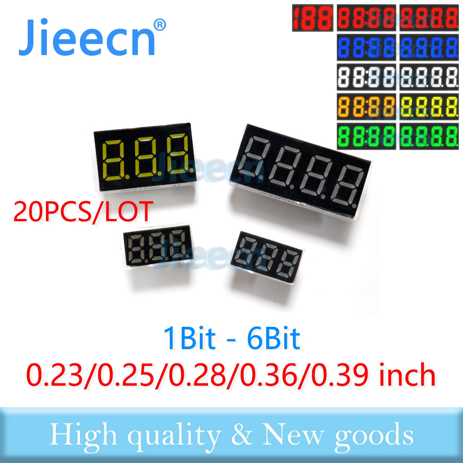 20PCS 0.23 Inch 0.25 inch 0.28 inch 0.36 inch 0.39 inch Red blue white yellow green Digital Tube LED Anode Cathode 1 2 3 4 bit