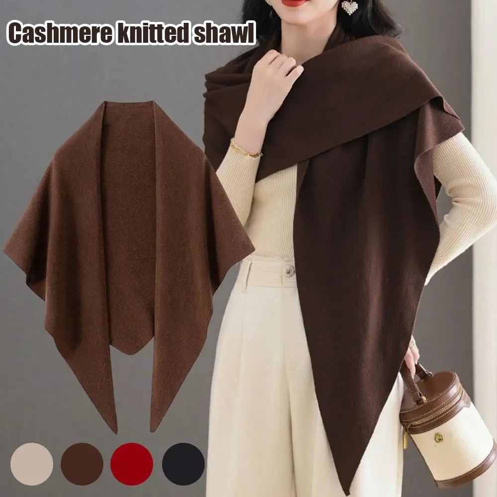 

Уличный теплый платок, многофункциональный защитный шарф для плеч, шарф из 100% кашемира, мягкие теплые вязаные шарфы из чистой шерсти