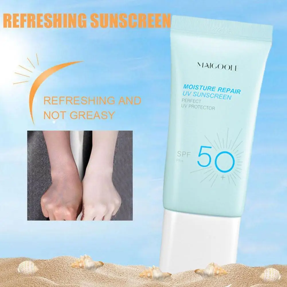 1Pcs Sunscreen Whitening Sun Cream Anti-Aging Oil Control Moisturizing Waterproof Sweat-Proof SPF 50 Prevent Sunburn 2023