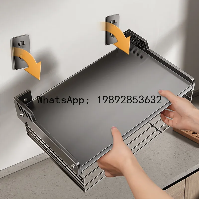 

ww24 microwave oven wall-mounted storage rack punch-free microwave oven rack wall oven storage rack