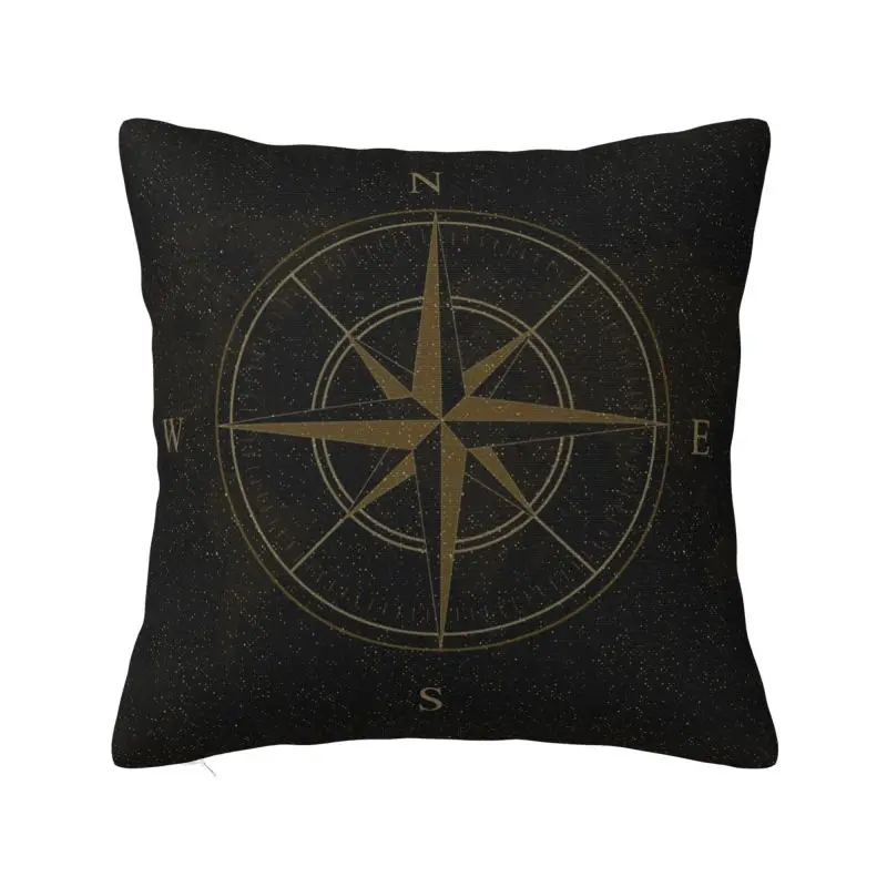 Adventure Nautical Map Compass Rose Cushion Cover 45x45cm Velvet Luxury Pillow Home Decor