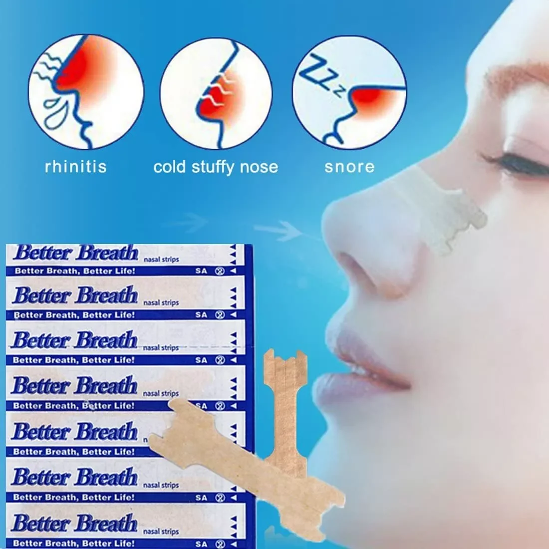 30pcs Breathing Nasal Strips Right Way Stop Snoring Anti Snoring Strips Easier Better Breathe Health Care Sleeping Well