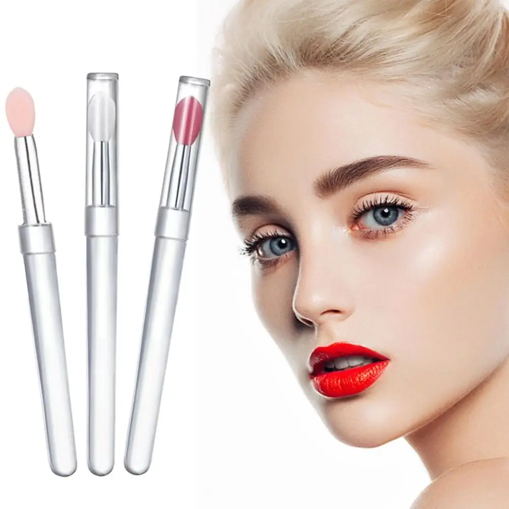 Silicone Lip Brush New Portable Soft Lip Mask Applicator Multifunctional With Cover Lip Applicator For Lipstick Lip Gloss