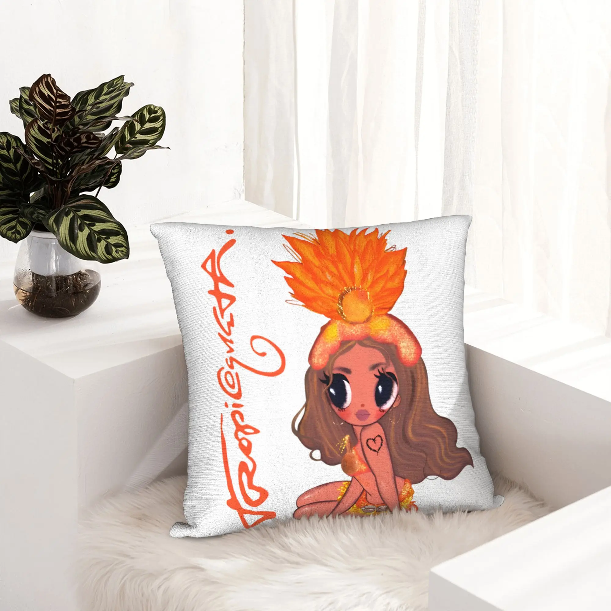 Karol G Tropicoqueta New Album Latina Pillowcase Soft Cushion Cover Decorations  Pillow Case Cover Home Drop Shipping 45*45cm