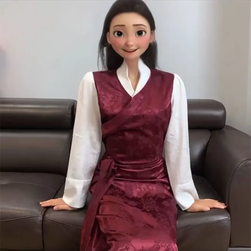 Summer Kangba Tibetan New Wave Dance Style Ethnic Pola Dress