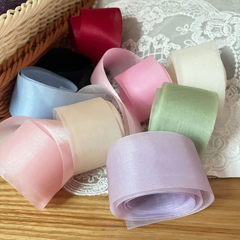 4cm New Flowing Light Ribbon Big Bow Ribbon Accessories Hair Clip DIY Gift Box Flower Bundle Packaging Handmade Material