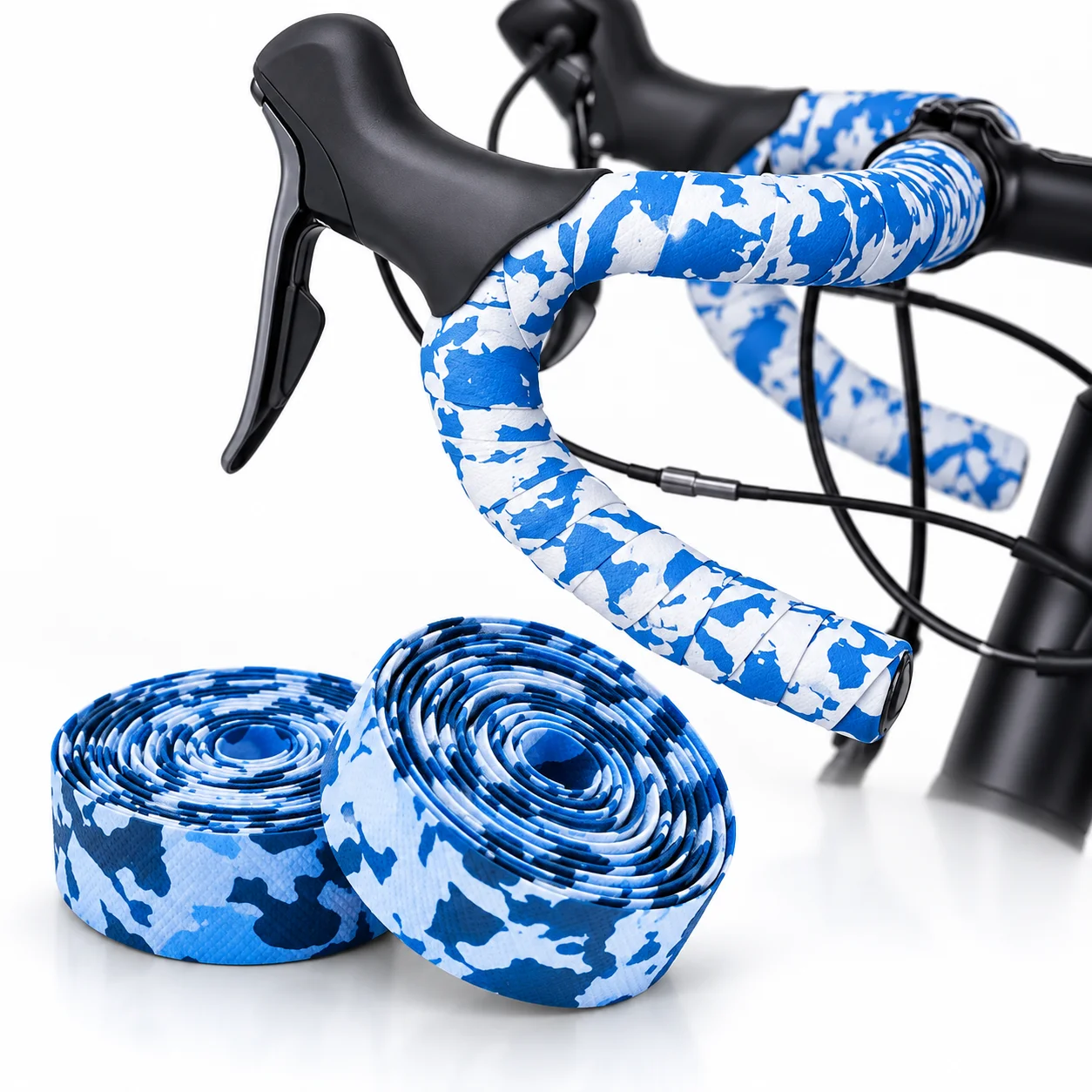 Colorful Carbon Fiber Bike Handlebar Tape Anti-Slip Shock Absorbing Breathable Road Bicycle Bar Wrap With Bar End Plugs
