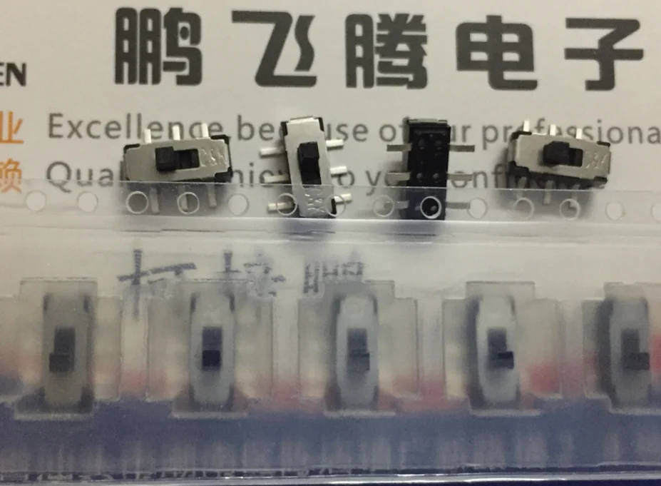 5PCS/lot Original American  JS202011SCQN SMD toggle switch 6-foot 2-speed dual-row sliding switch vertical