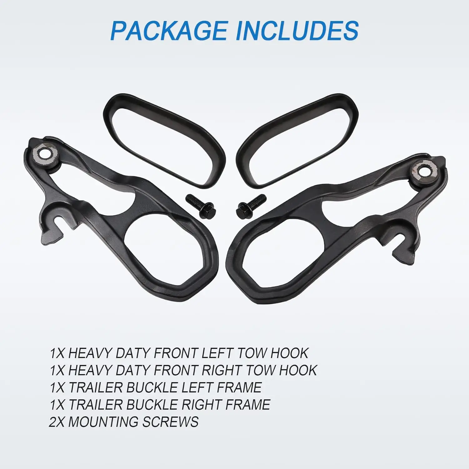 

Новые передние автомобильные буксирные крюки Heavy Daty слева и справа с черной заменой фурнитуры для Dodge Ram 1500 DT — прямые продажи с фабрики