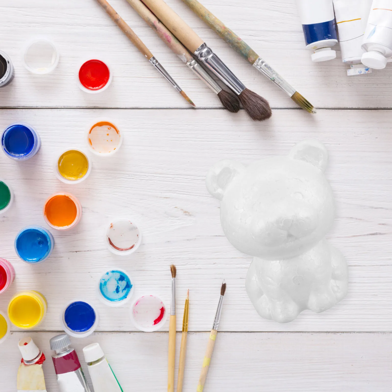 

5Pcs Tiger Shaped Foam Crafts DIY Unpainted Balls Fun Educational Activity Set for Kids Classroom Party Decoration Material