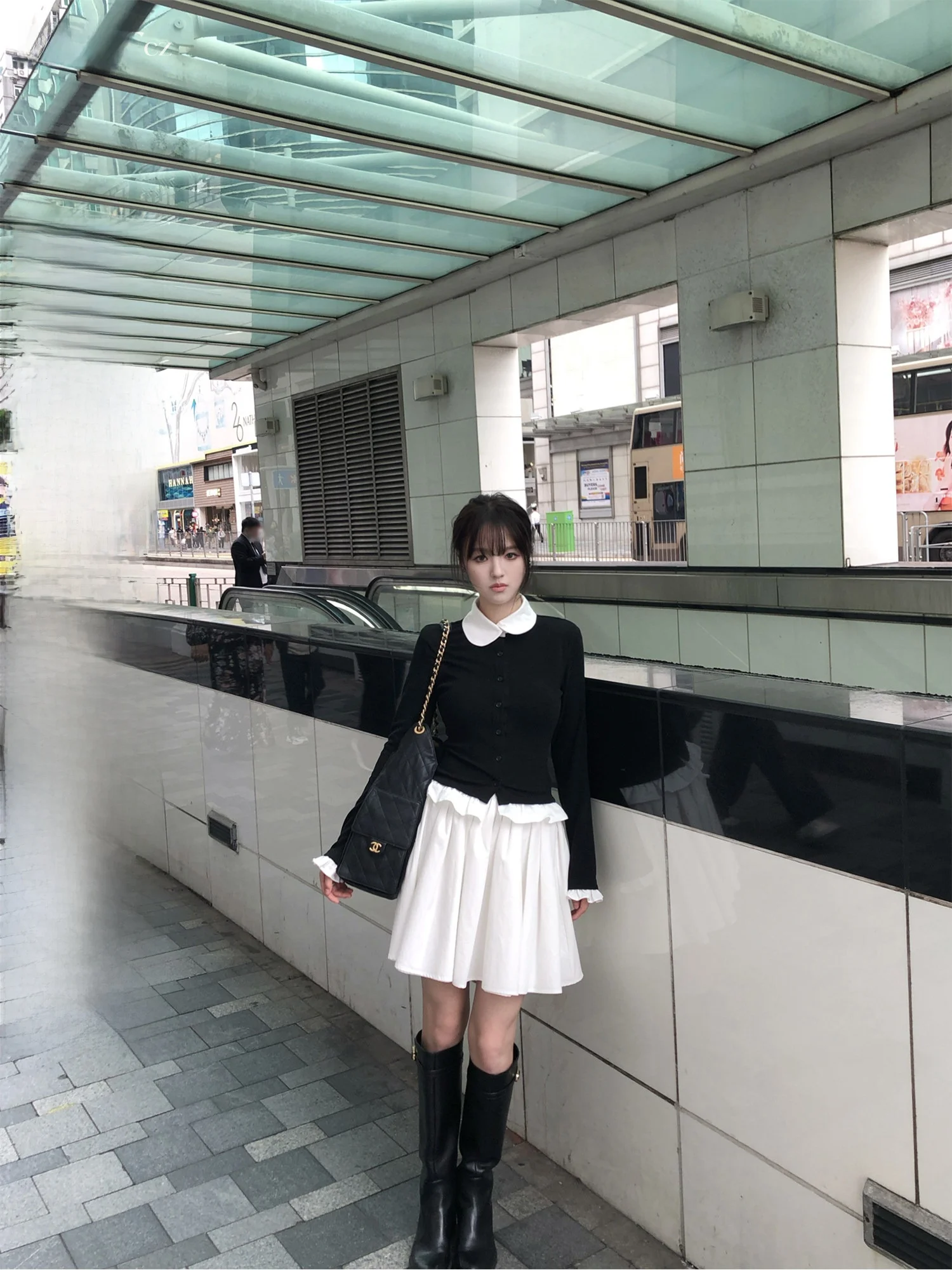 

Neurcz Long Sve Knitted Sweater Women's Slim Fit Doll Collar Color Blo Hemline Winter Inner Wear Casual Faion