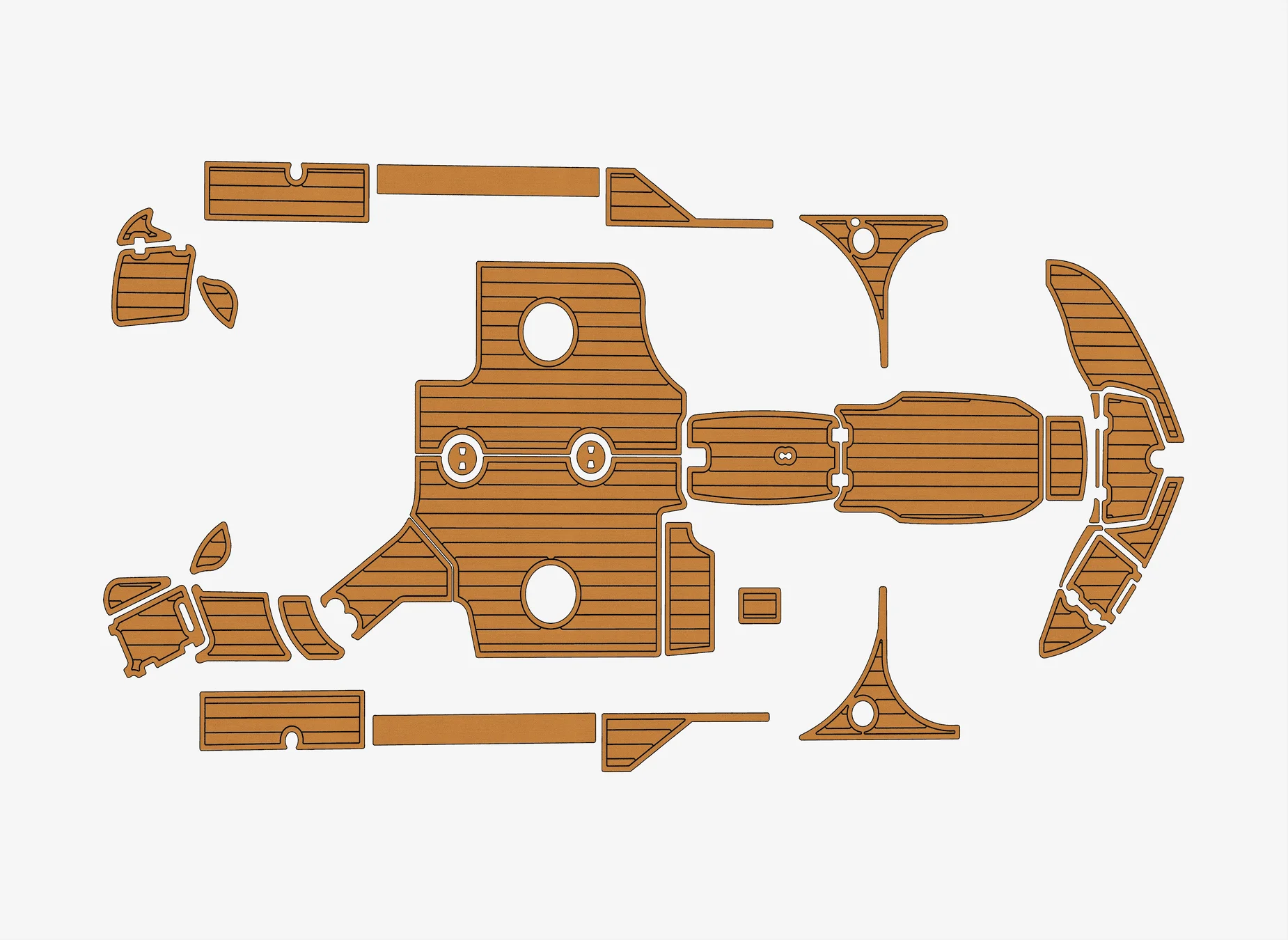 

Non-Slip EVA Faux Teak Marine Mat Self-Adhesive 6mm Yacht Pad for 2017-2023 Hurricane SunDeck 2200 Boat Decking Easy Install