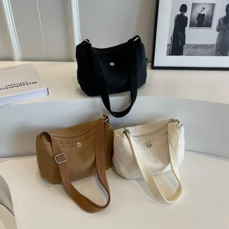 

Women's Hobos Solid Simple Multifunction Handbags Canvas Shoulder Bags Large Capacity Crossbody Bags Purse